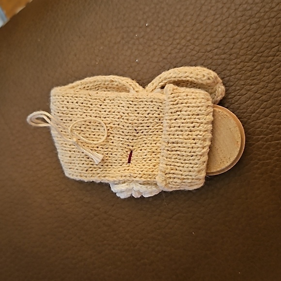 Vintage Country Cottagecore Crochet Angel Wood Christmas Tree Ornaments - Picture 4 of 8